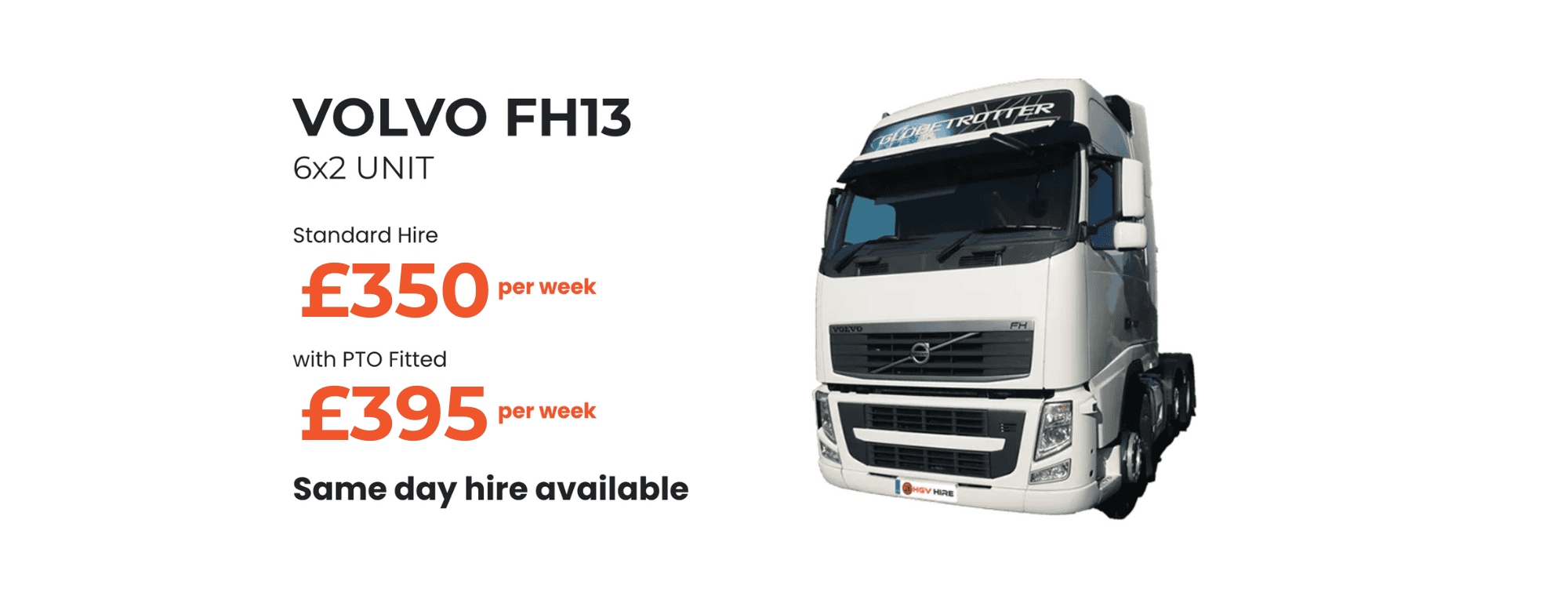 UK HGV Hire – 6x2 Unit For Hire